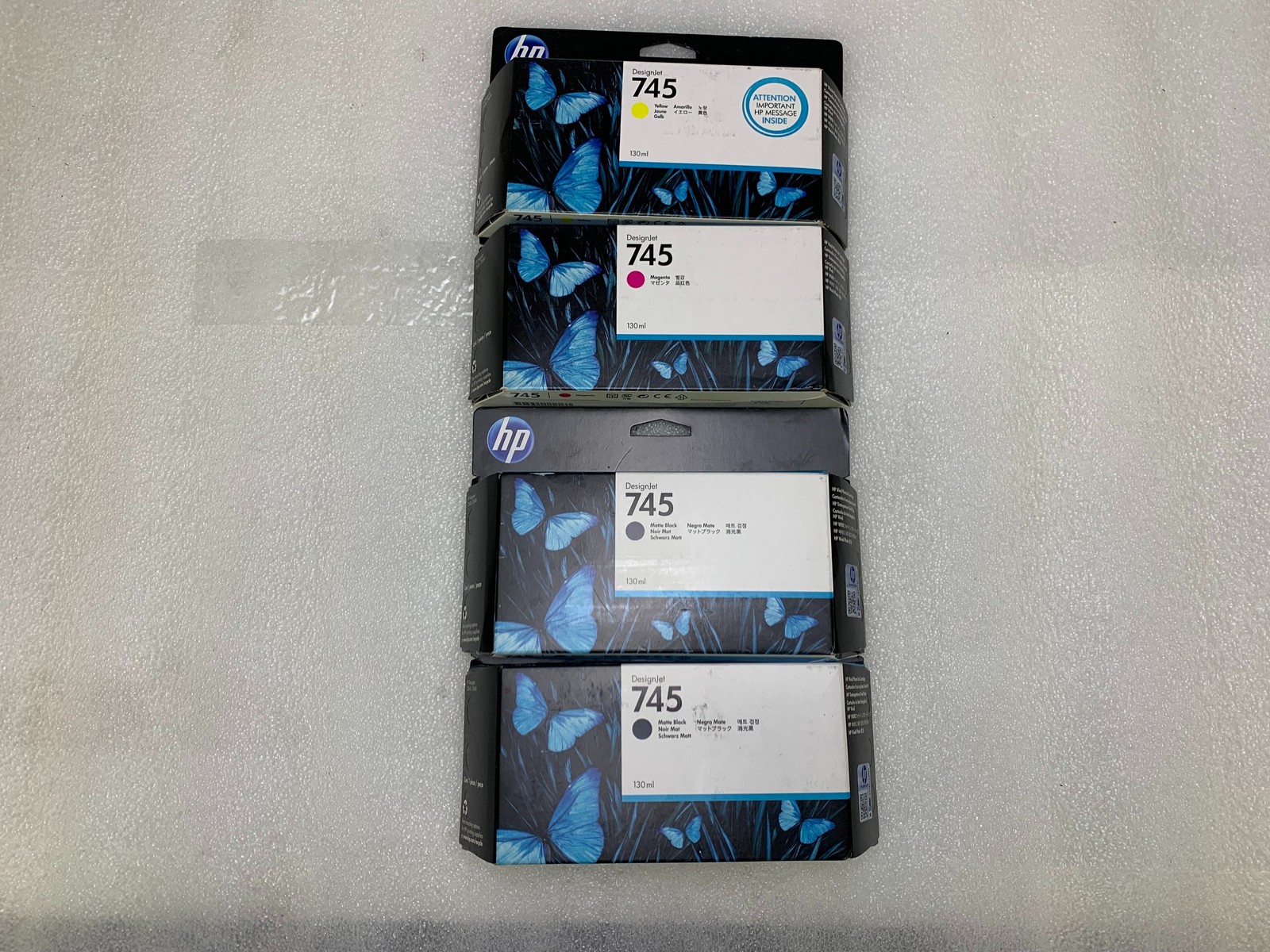 4 Pack Genuine HP 745 300ml Ink Cartridge Designjet Z2600 Z5600 Black EXP: 2020