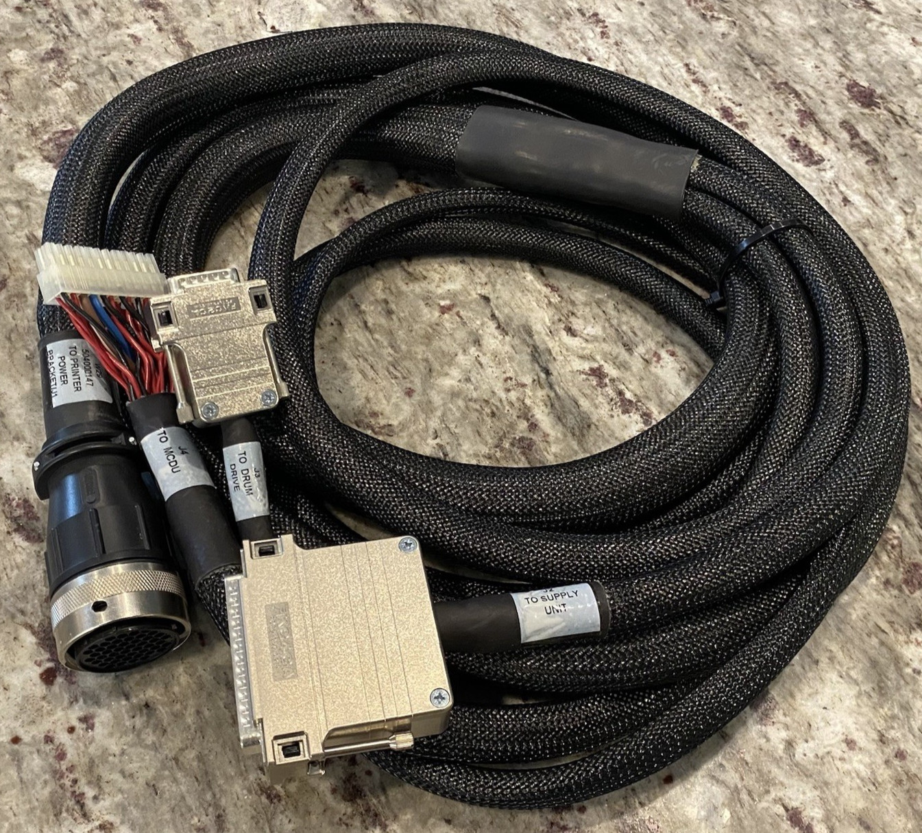 HP Scitex Printer Cable Harness 47-Pin J2 Supply J3 Drum Drive J4 MCDU New