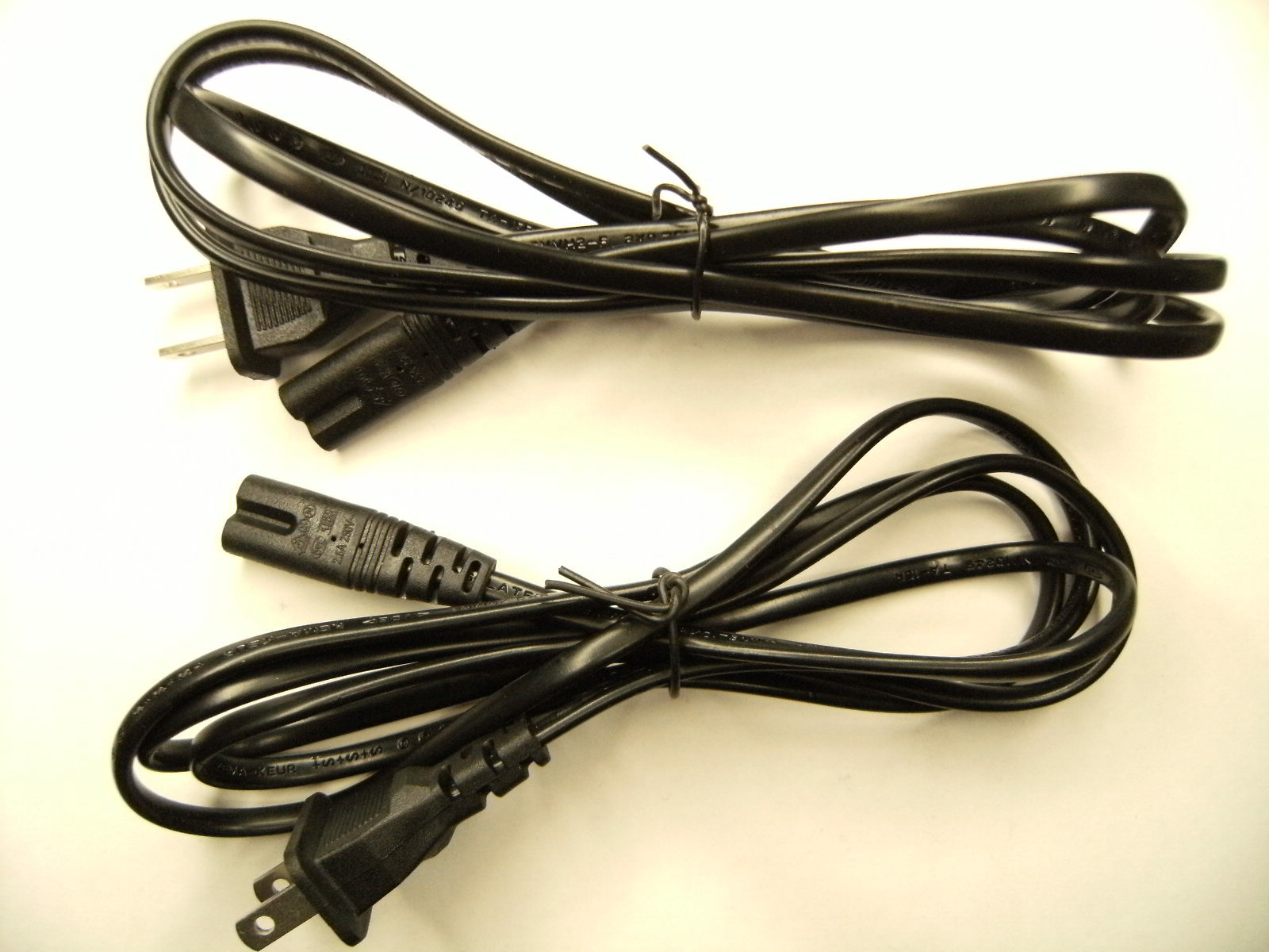 2x Pack Lot 2 Prong Common Electronics Power Cable Cord Wire Positive Negative