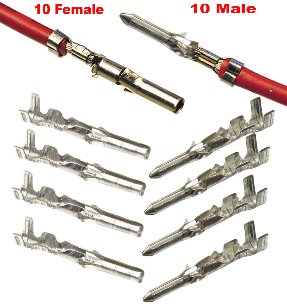 Molex (Male n Female) Lot, Crimp Pins & Sockets, Size: 0.062" & 0.093" Terminals