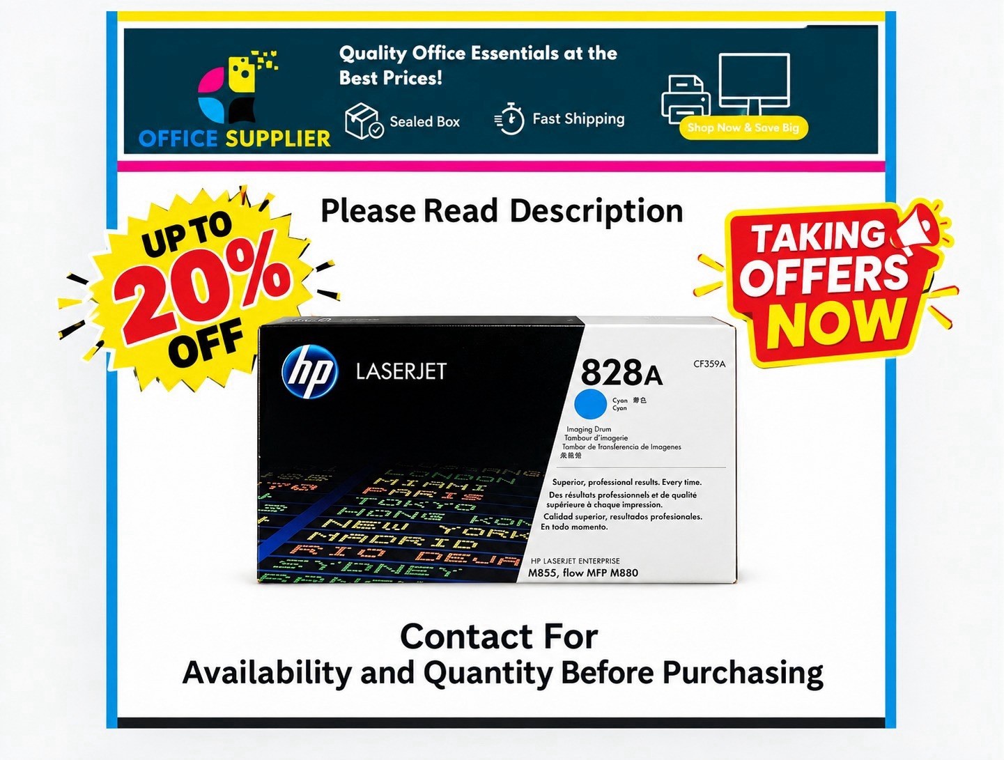HP 828A Cyan LaserJet Image Drum CF359A