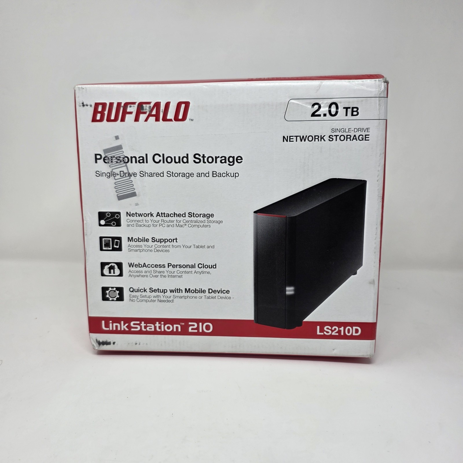 Buffalo LinkStation 210 2TB 1-Bay NAS Network Storage Personal Cloud