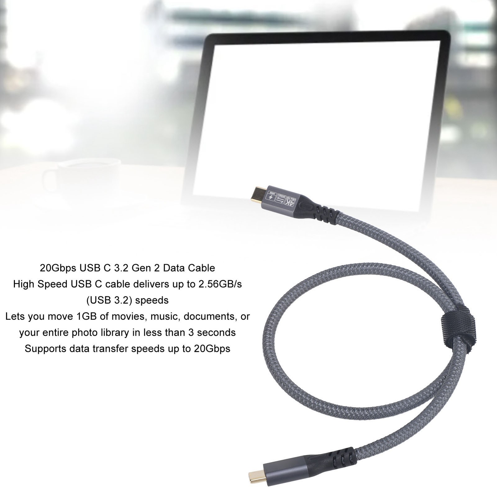 USB C To USB C Cable Support 20Gbps Data Transfer 240W Fast Charging 4K 60Hz