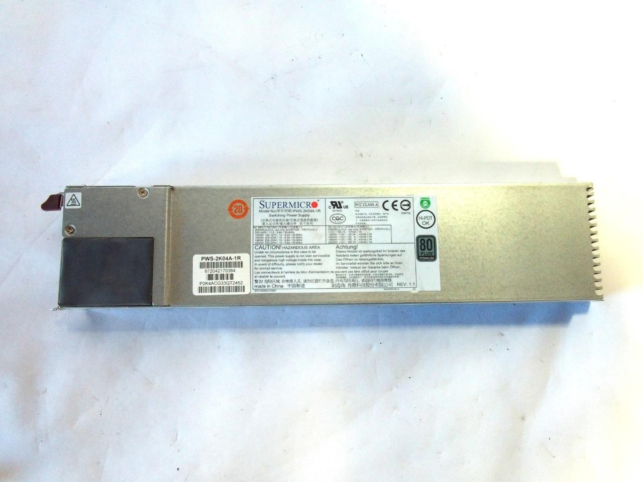 Supermicro PWS-2K04A-1R 2000W Redundant PSU 80 Plus Power Supply