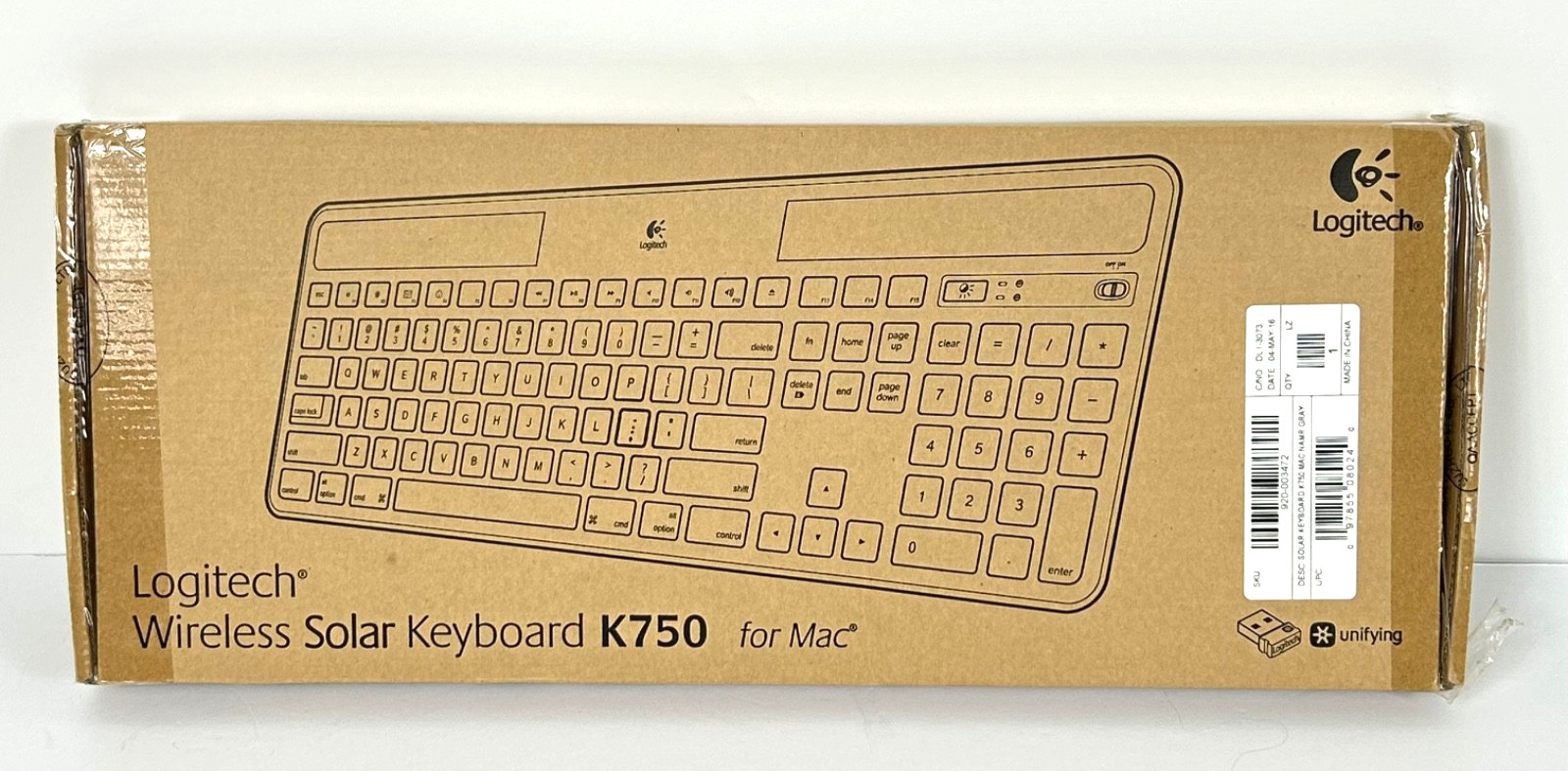 Logitech K750 Wireless Solar Keyboard for Mac Computer Gray NEW Sealed inner Box