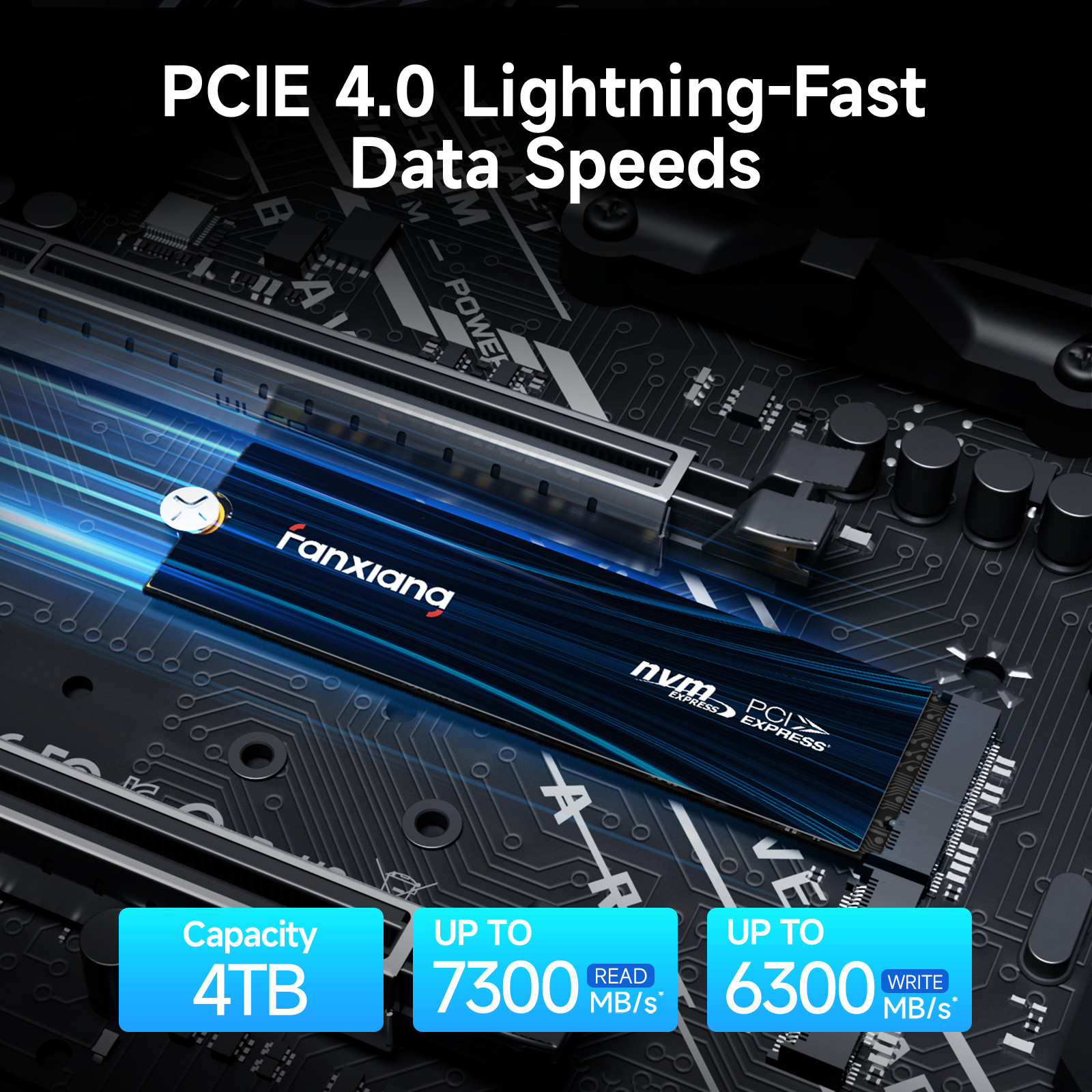 Fanxiang 1TB 2TB 4TB PS5 SSD M.2 NVME SSD 7300MB/s PCIe4.0 Solid State Drive LOT