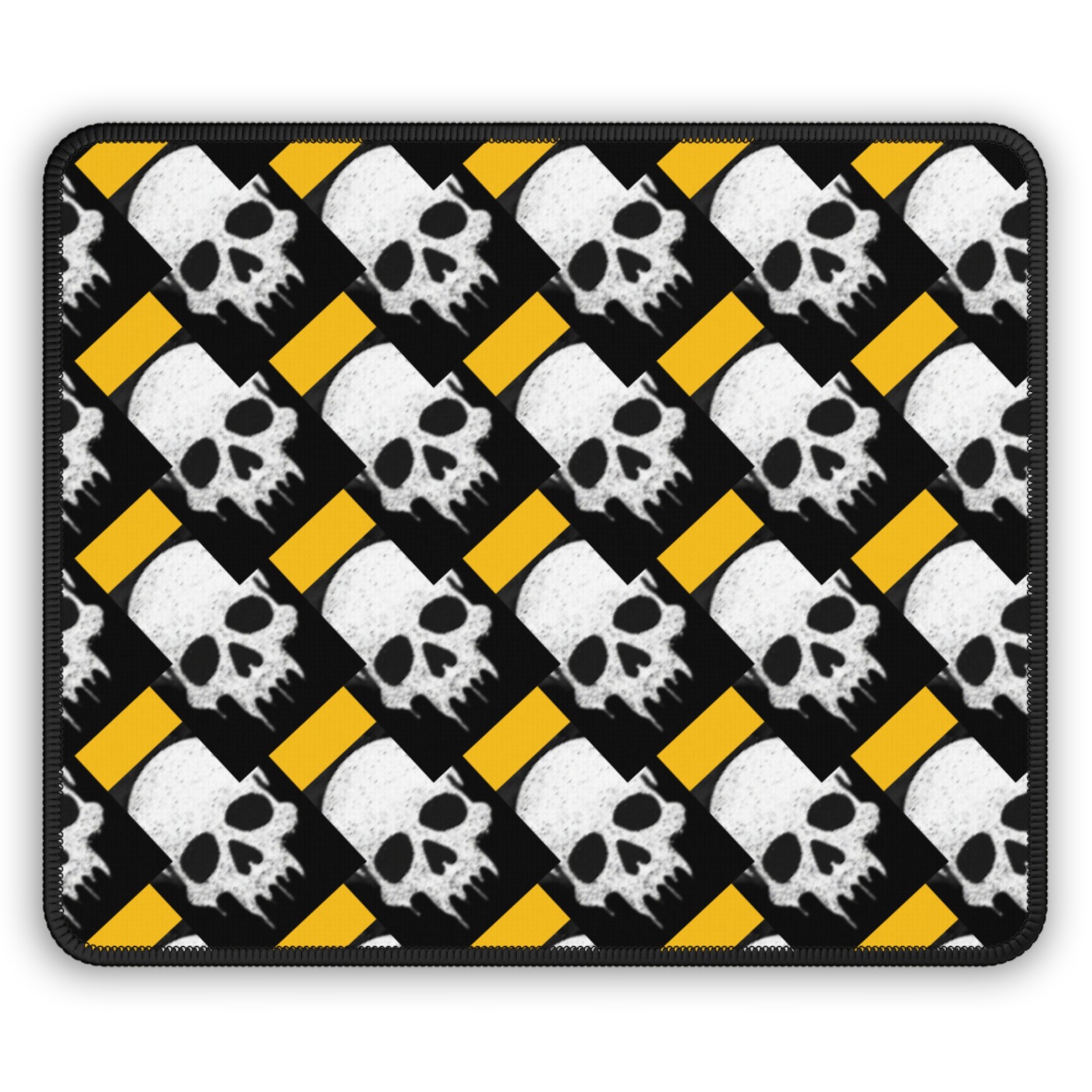 Grunge Skull Pattern Gaming Mouse Pad | Gothic Black White