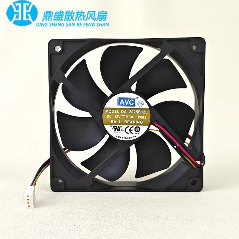 AVC DA12025B12L 12025 DC12V 0.30A 12CM 4-Pin Silent PWM Cooling Fan