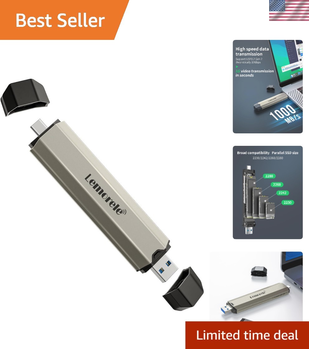 Ultra-Fast 10Gbps M.2 NVMe External Hard Drive Case - Tool-Free Installation