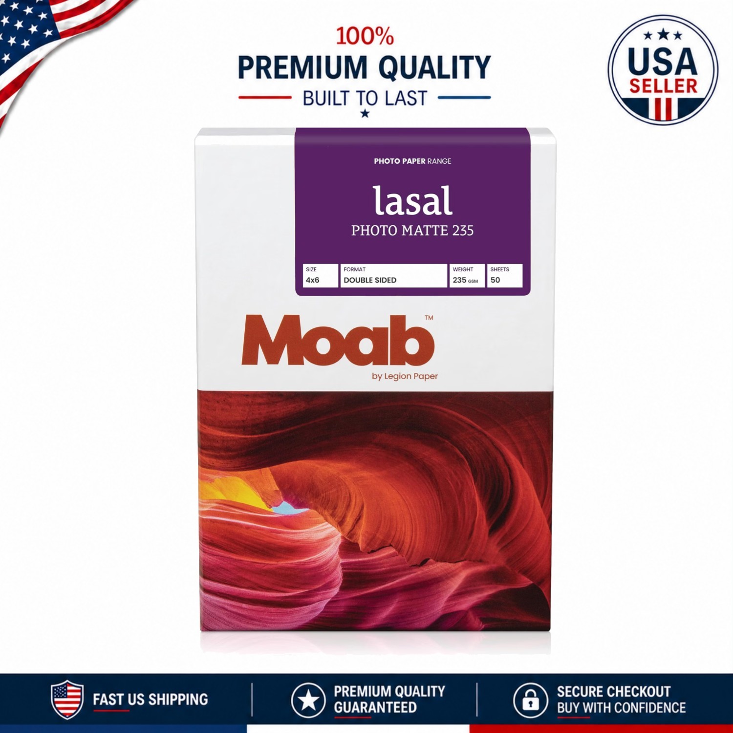 Archival Photo Paper - Lasal 4x6 Double-Sided Matte, 235gsm, 50 Sheets