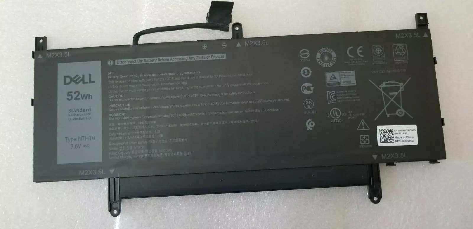 2026 Genuine Battery N7HT0 VM71K TVKGH PKW00 For D ell Latitude 15 9510 2-IN-1