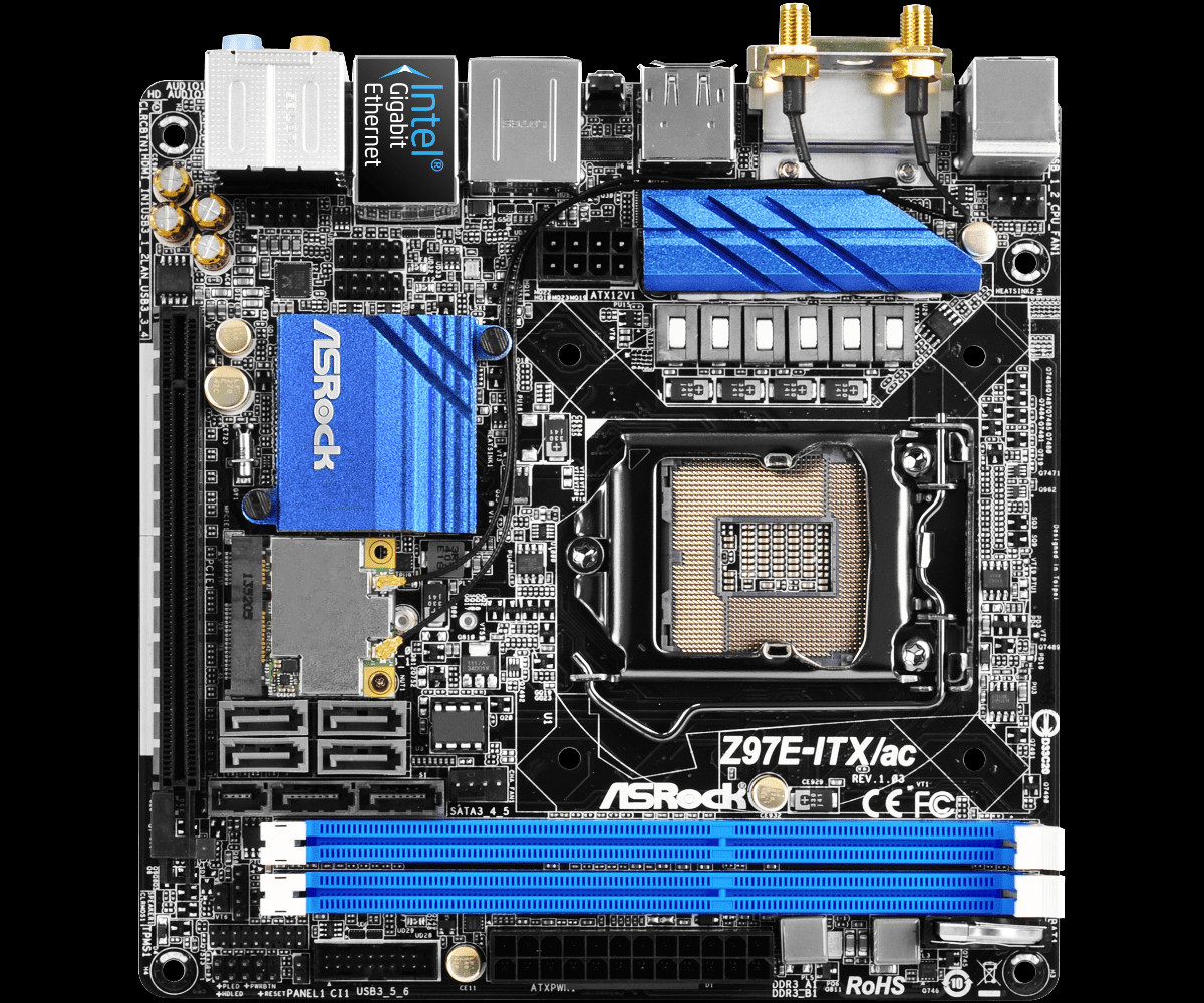 Tested OK FOR ASRock Z97E-ITX/ac i7 / i5 / i3 1150PIN DDR3 16GB Z97 Motherboard/
