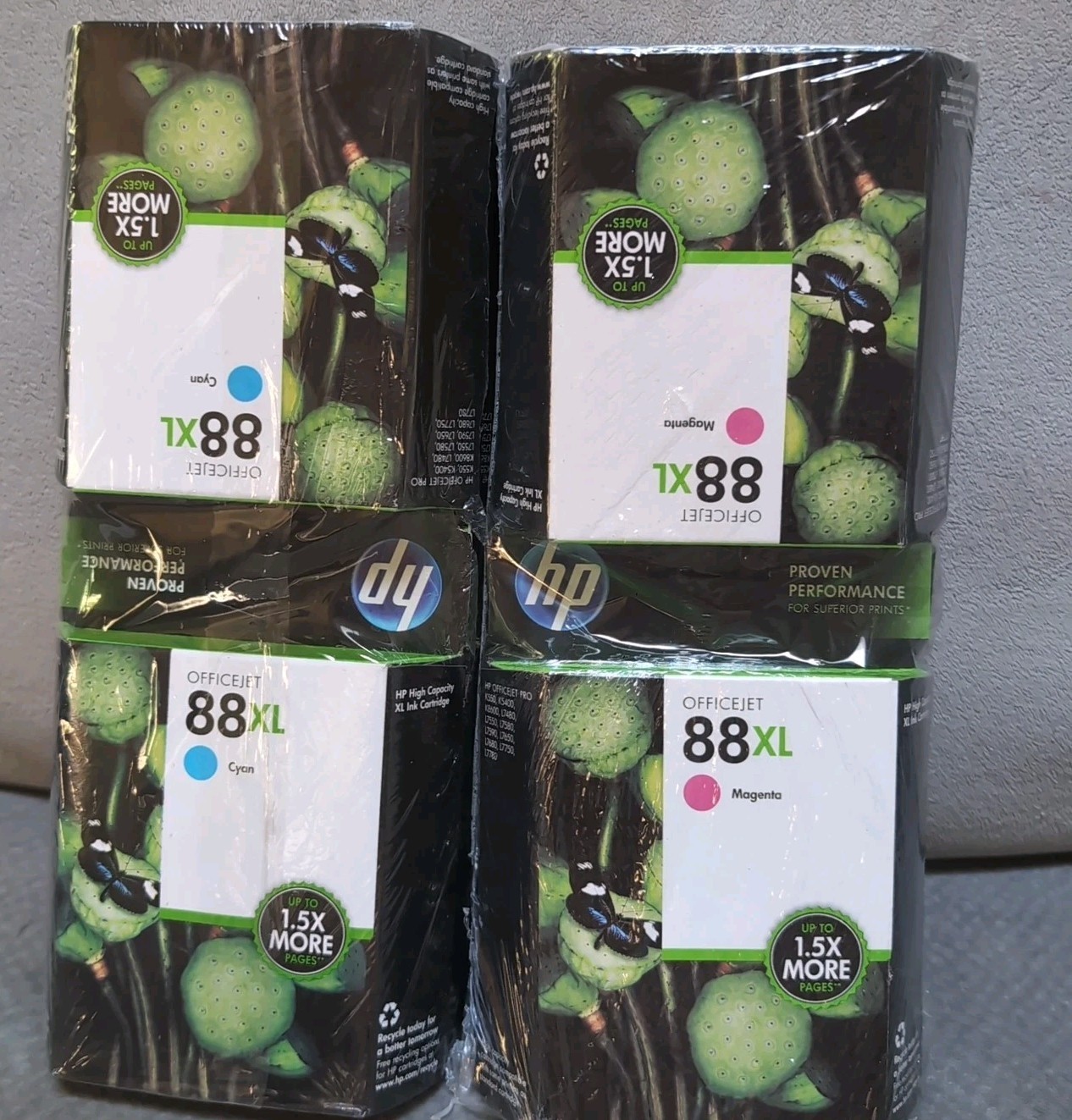HP Officejet 88XL Printer  Blue & Magenta Ink Cartridges Lot (8) Sealed