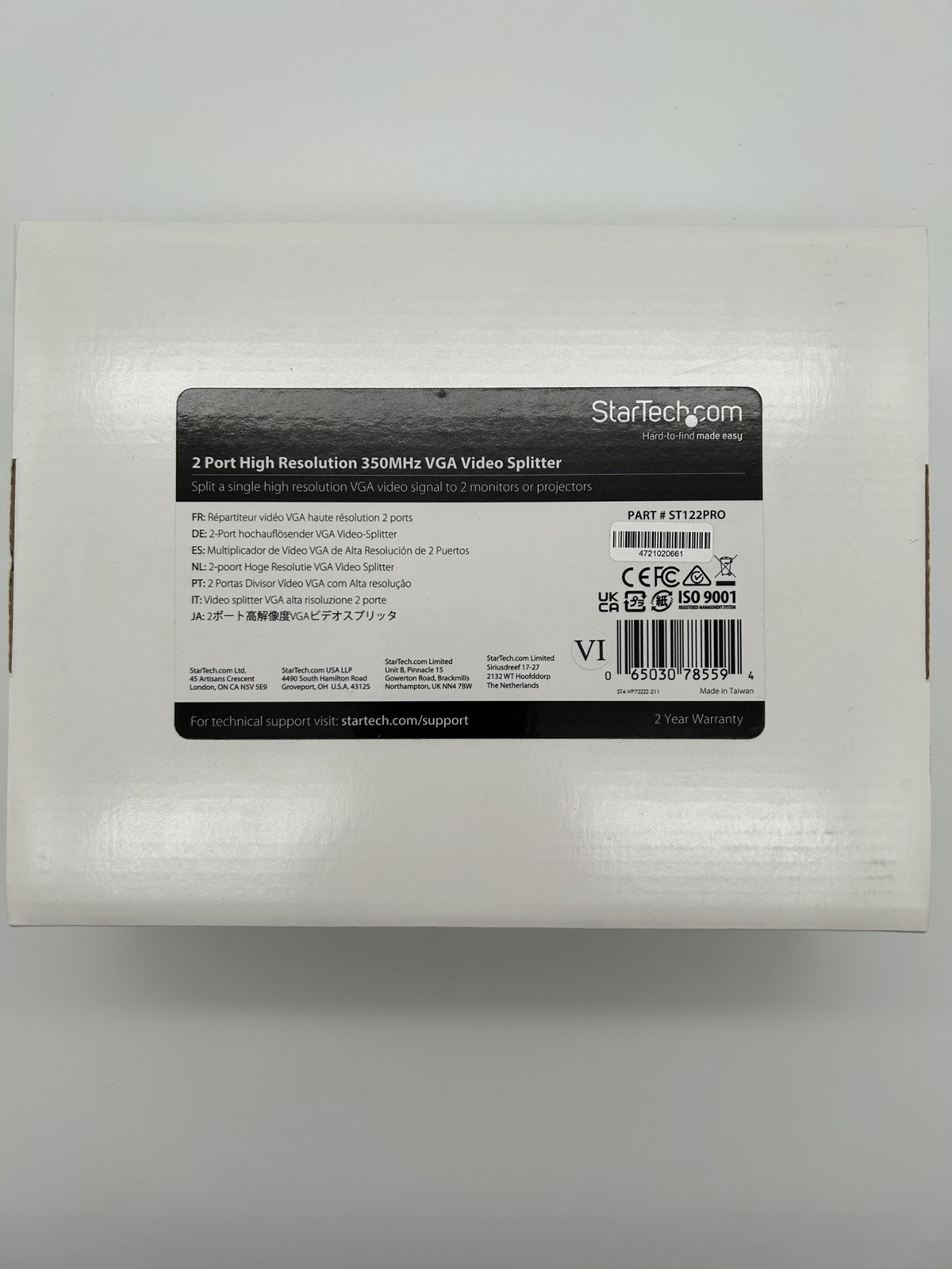 StarTech.com  (ST122PRO) 2-Ports External Video Splitter New