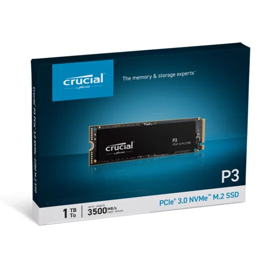 Crucial P3 PLUS 1TB 3D NAND NVMe M.2 Gaming SSD High Performance M.2 2280