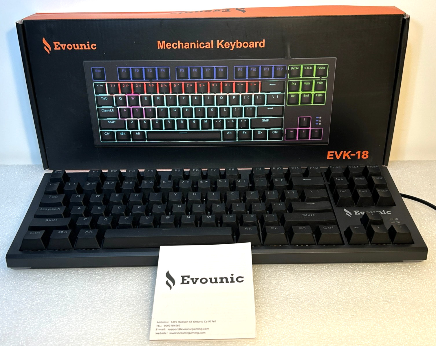 Evounic EVK-18 Mechanical Keyboard RGB Backlit USB Wired Gaming Keyboard