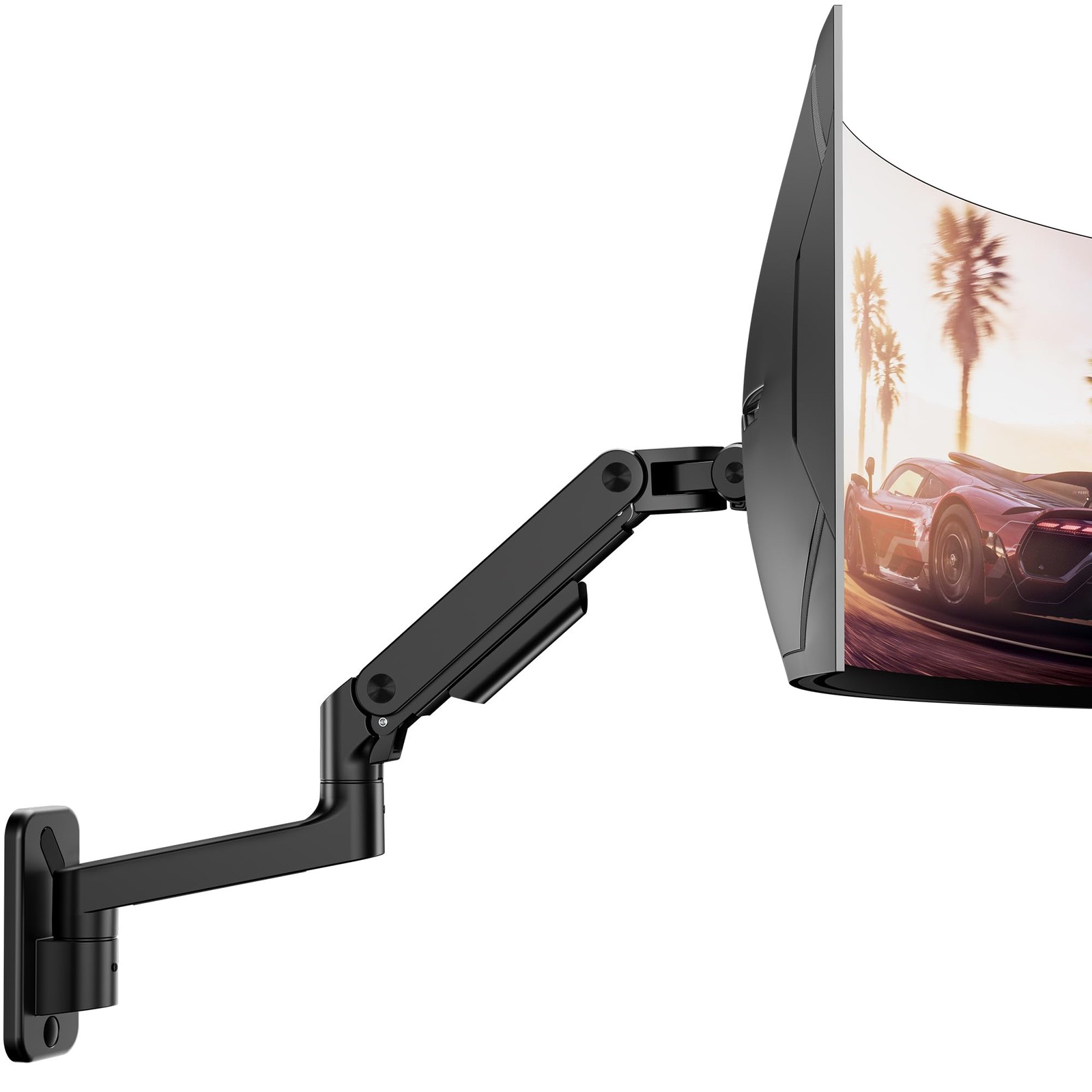 Heavy Duty Wall Mount Monitor Arm for 17-49" Ultrawide Screens, Adjustable Black