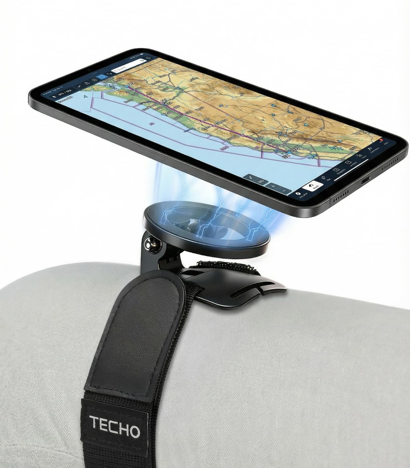 TECHO Magnetic Pilot Kneeboard for iPad & Tablets – Universal Aviation Black