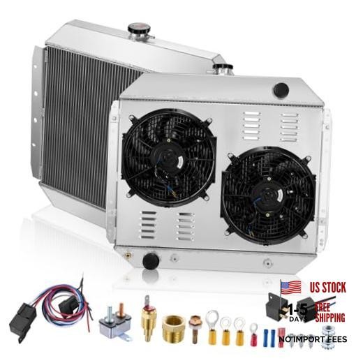 3-Row Aluminum Radiator with Fan Thermostat Switch for Bronco 68-79 CU433