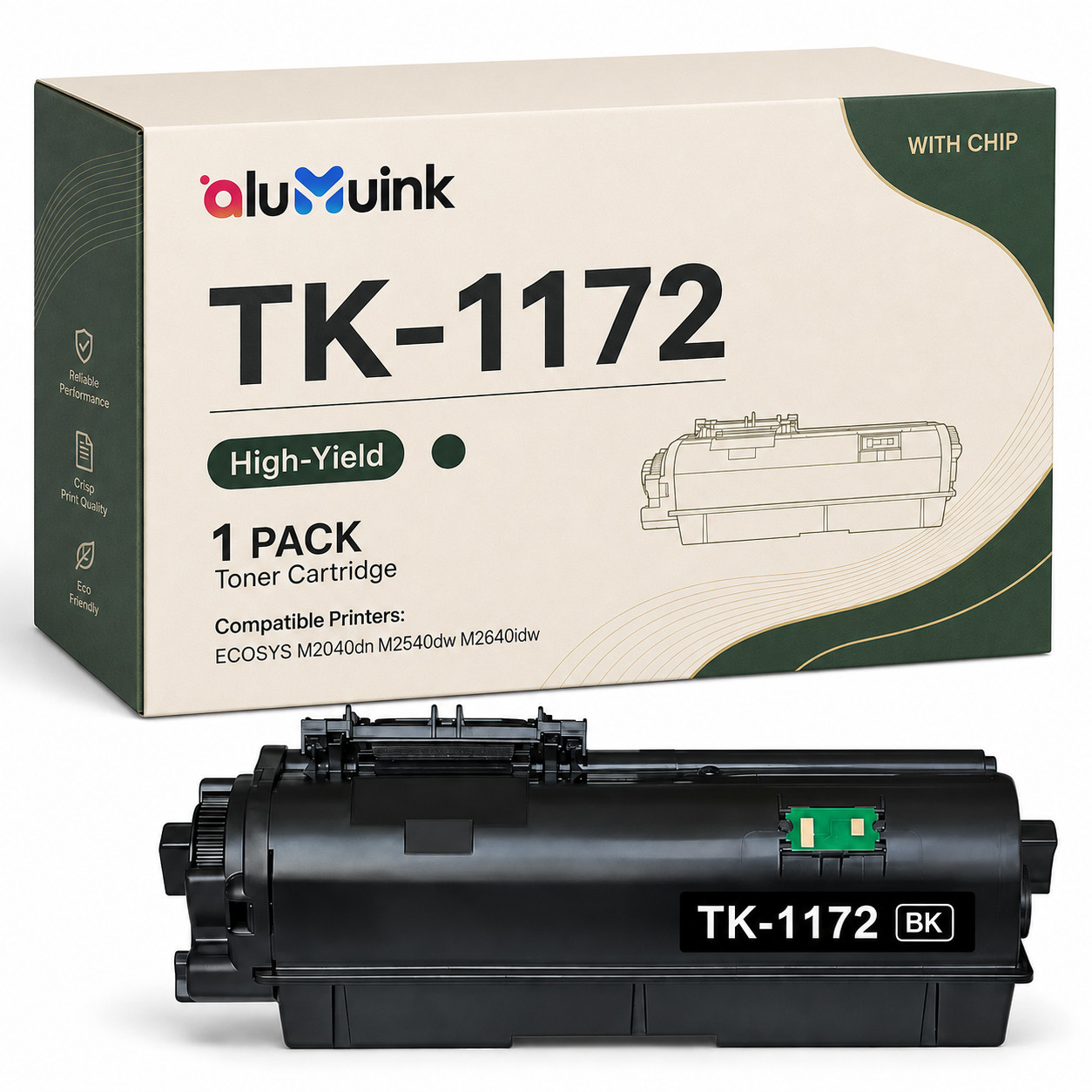 TK-1172  High Yield Toner Cartridge Replacement for M2540d, M2540dw M2040dn