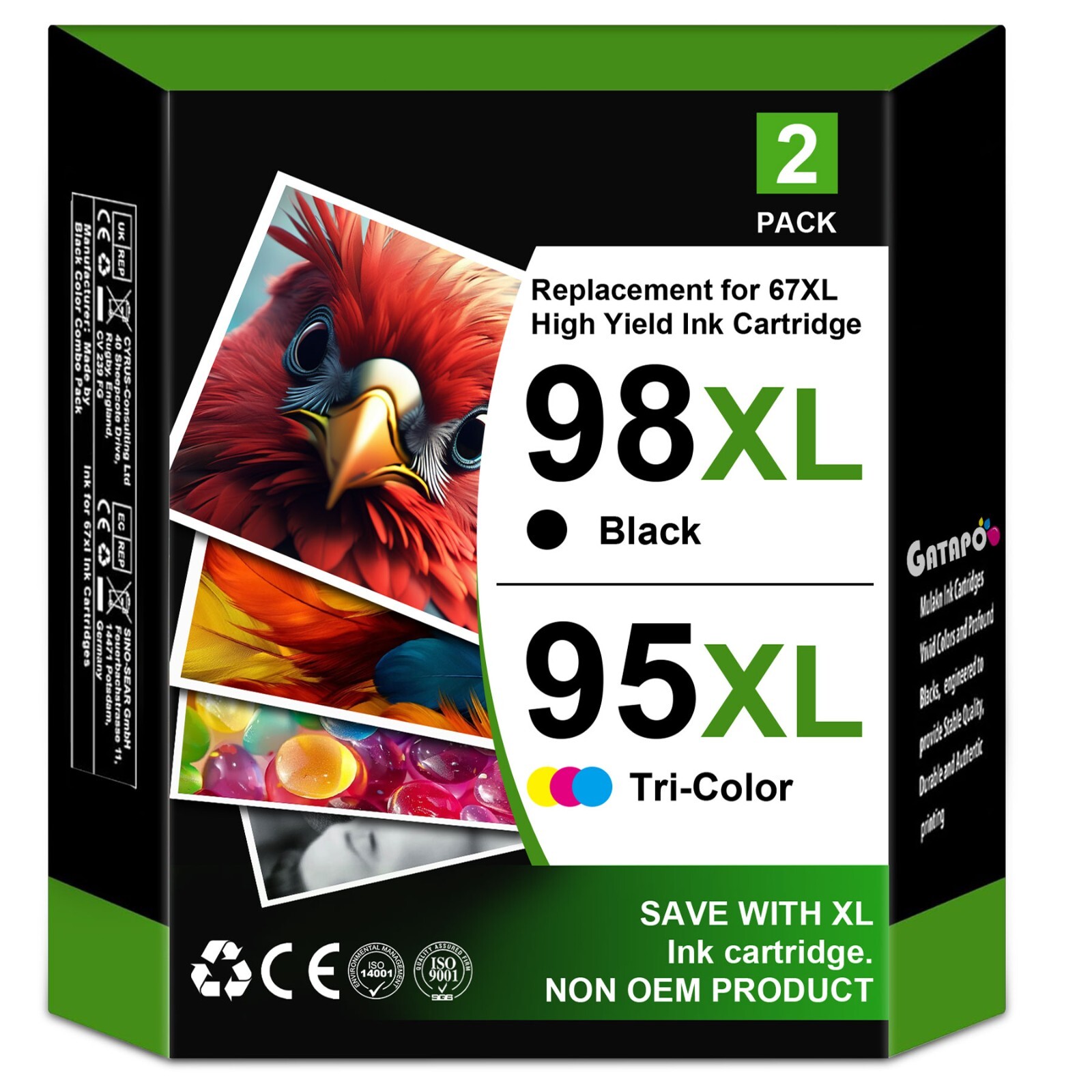 High Yield 98XL 95XL Ink Cartridge Compatible for Officejet 6310 150 100