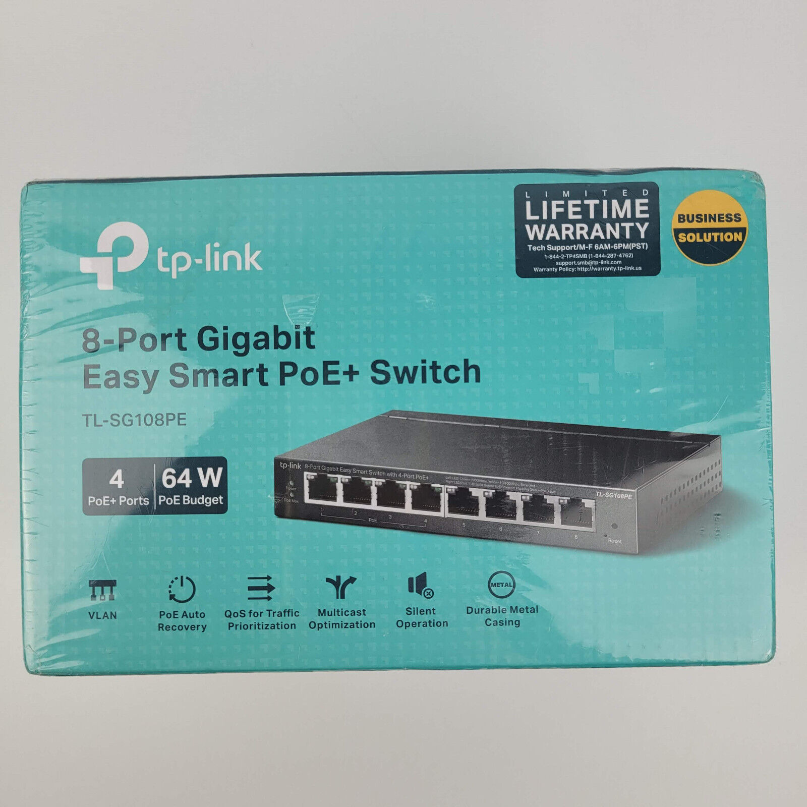 TP-Link TL-SG108PE 8-port Gigabit Easy Smart Swith w/ 4-port PoE - Sealed