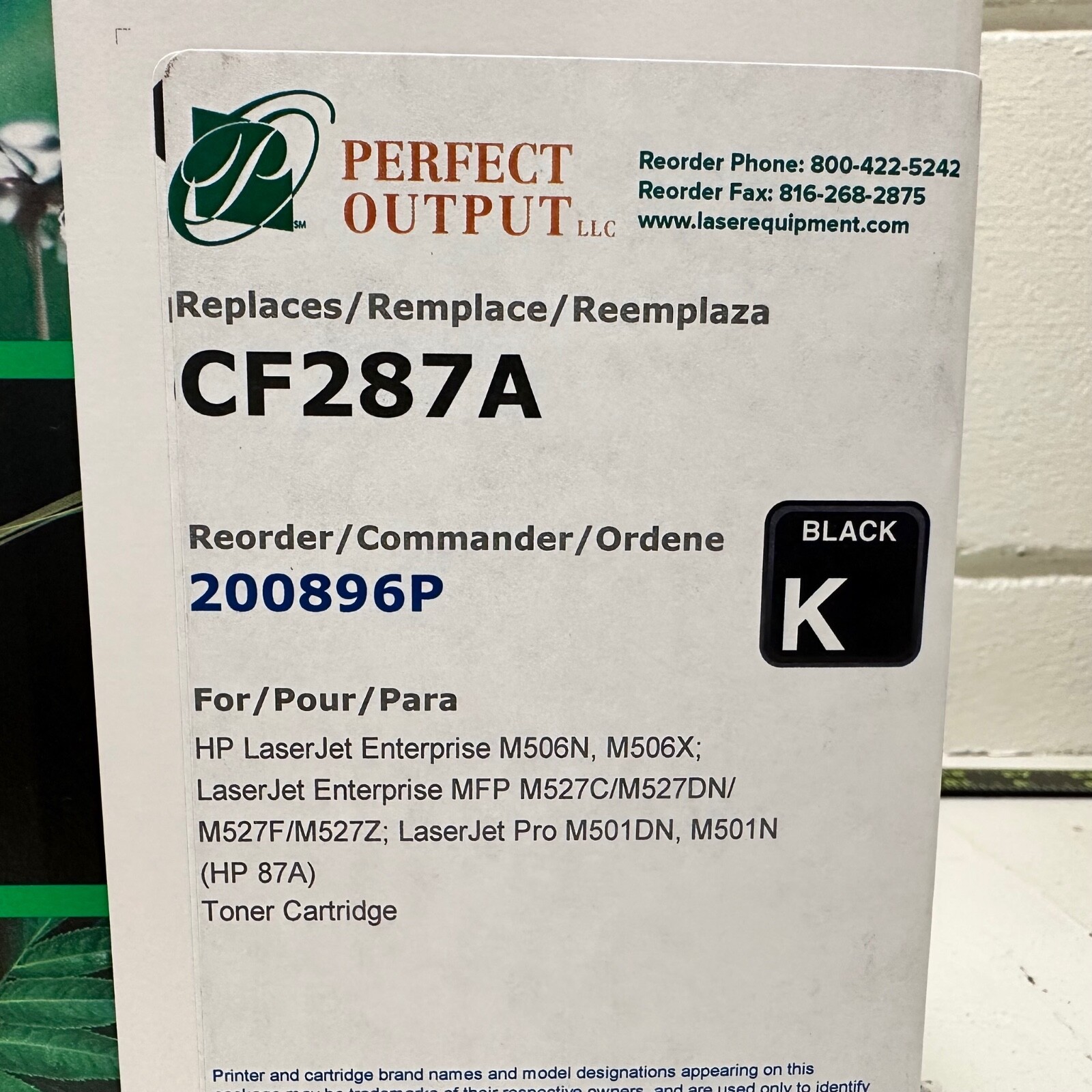 HP 87A Black Toner Print Cartridge CF287A - Perfect Output LLC