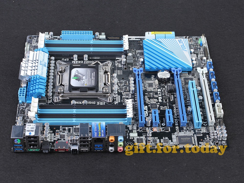 Original ASUS P9X79 LGA 2011 Intel X79 USB3.0 DDR3 ATX Motherboard With I/O
