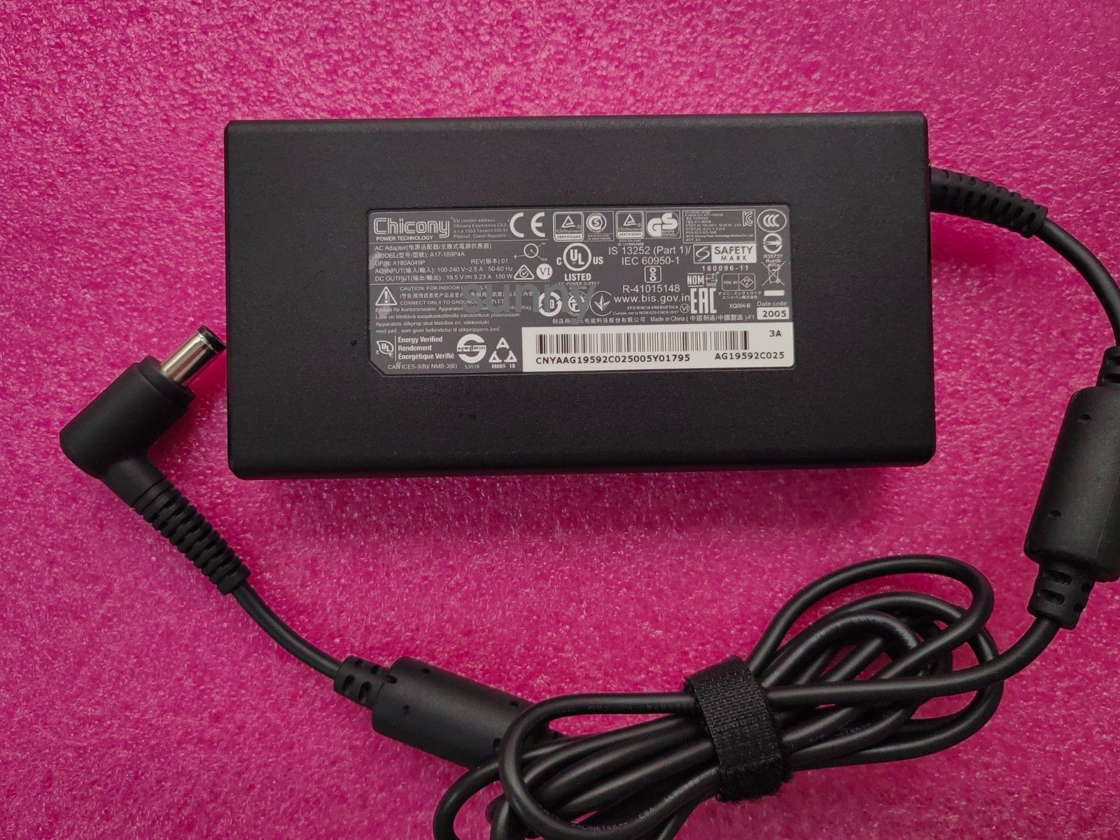For MSI Alpha 15 A3DD-200 RX5500M Chicony 19.5V 9.23A A17-180P4A 7.4mm 180W OEM