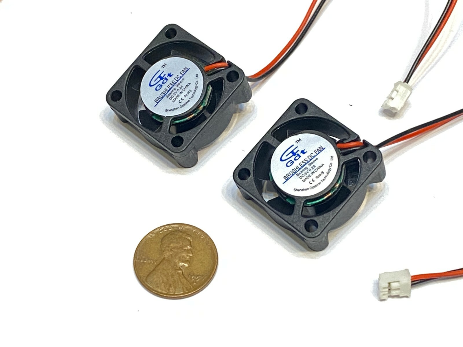 2 Pieces 5v fan 2510 small 2 pin computer GDStime 25mm x 10mm mini  B9