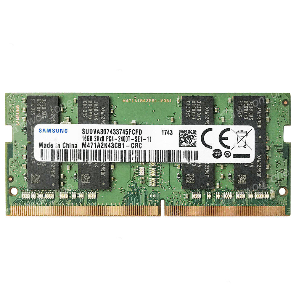 Samsung 16GB 2RX8 PC4-19200S DDR4 2400MHZ 260P NON ECC CL17 SODIMM Laptop Memory