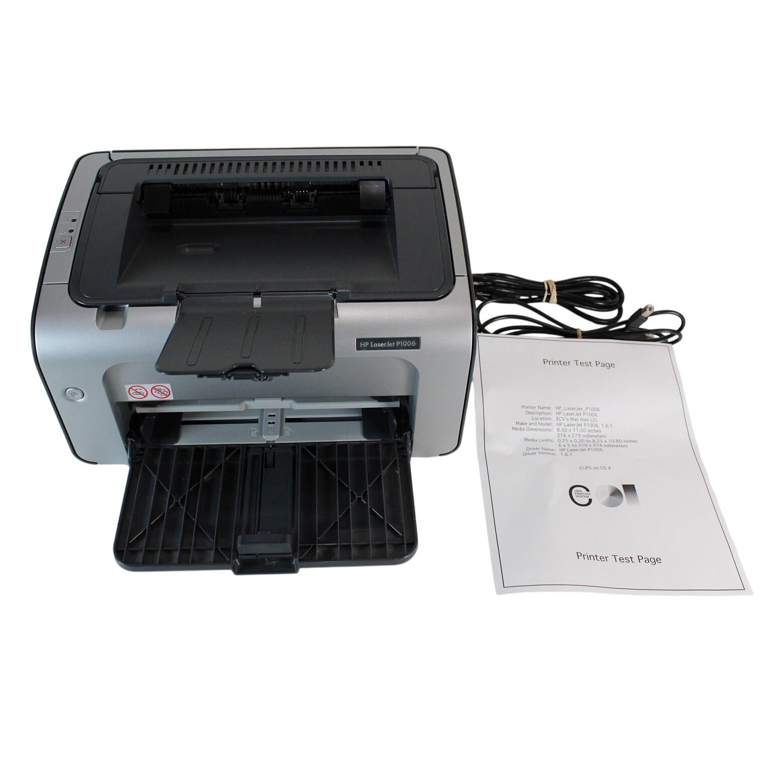 HP LaserJet P1006 Monochrome Laser Printer CB411A Silver Black Tested Works