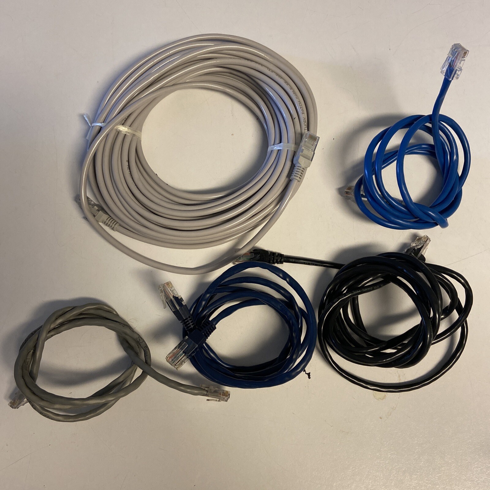 Lot Cat5 Category Cat 5 Router Ethernet Cable 15m 3m Blue Black Grey  5pc 5e