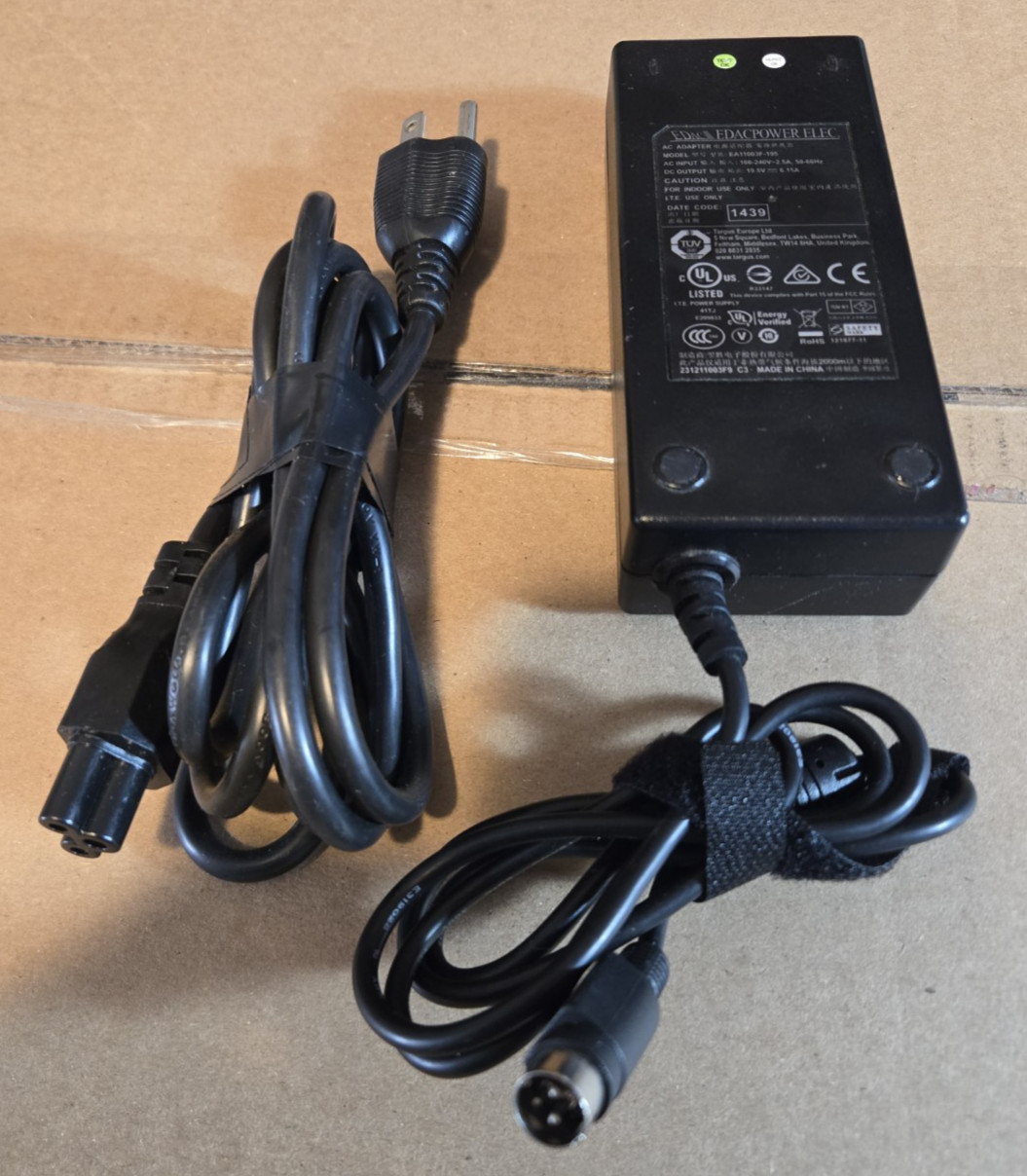 EDAC OEM EA11003F 195 Power Adapter Power Supply Laptop Charger 19.5V 6.15A