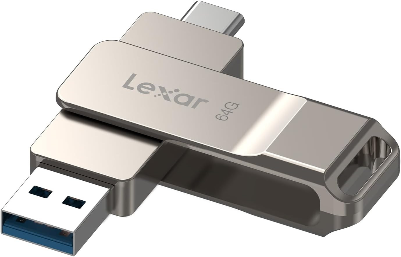 D40E 64GB Dual USB 3.2 Gen 1 Type-C Jump Drive, Champagne Silver