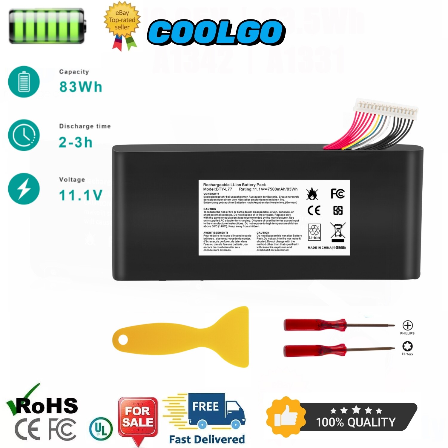 BTY-L77 Battery For MSI BTY-L77 MS-1781 MS-1782 MS-1783 MS-1785 GT72 2QD 2PE 2Q