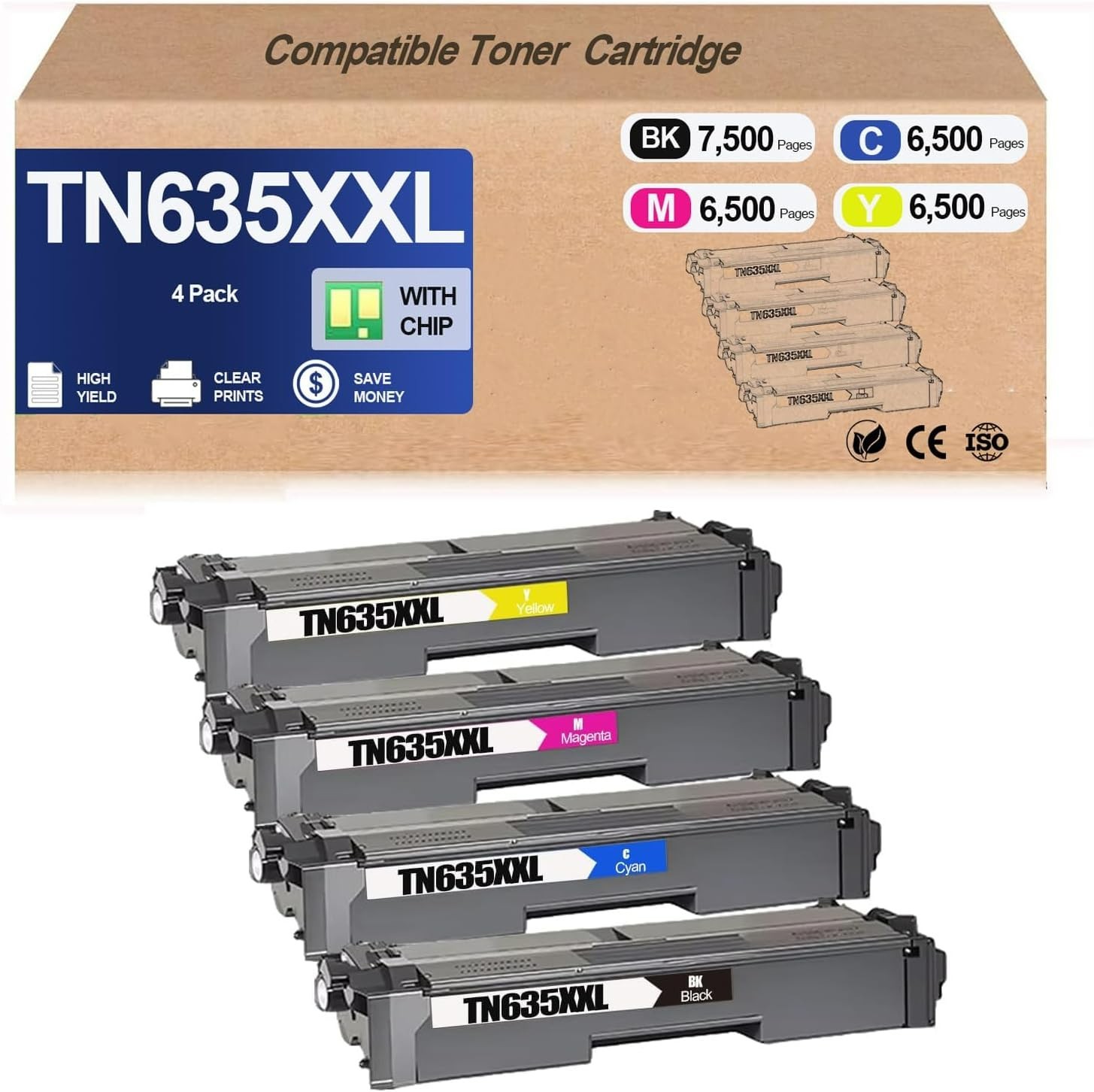 TN635XXL Super High Yield Toner Cartridge HL-L8430CDW, HL-L8430CDWT, HL-L8570CDW