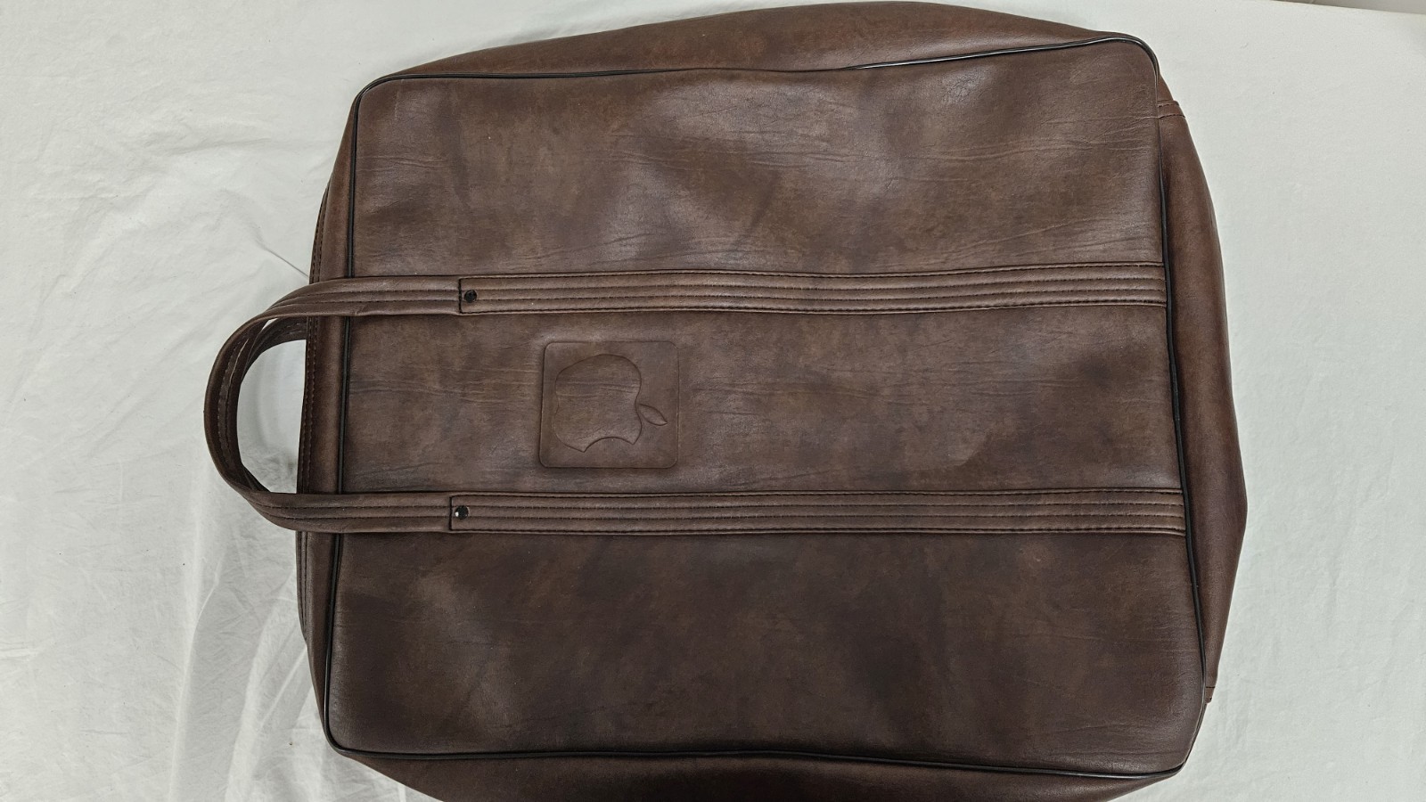 Vintage APPLE II COMPUTER Leather Carry Bag Brown Macintosh 1977