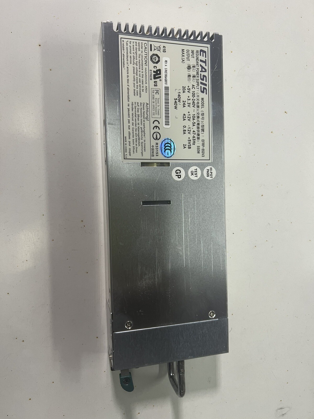 ETASIS Redundant Power Supply model EFRP-553V3 550W Watts was 