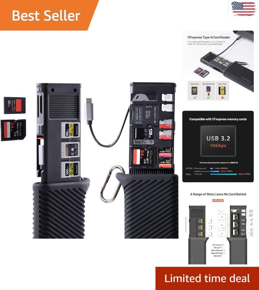 CreateMate USB 3.2 CFexpress A Card Reader & Case - 10Gbps High-Speed Transfer