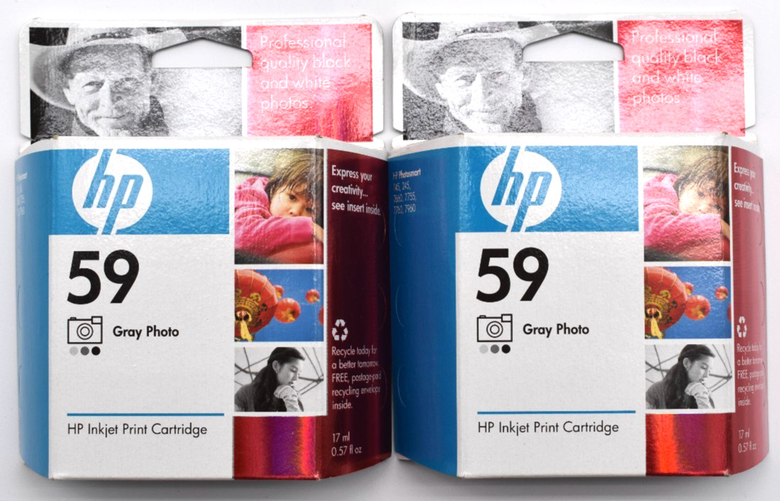 NEW HP 59 Gray Photo C9359AN Genuine Ink Cartridge OEM Factory Sealed - 2 Pack
