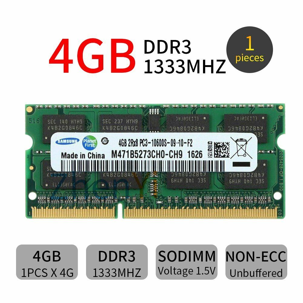 For Samsung 4GB / 2G PC3-10600S DDR3 1333mhz 204Pin SODIMM Laptop RAM Memory LOT