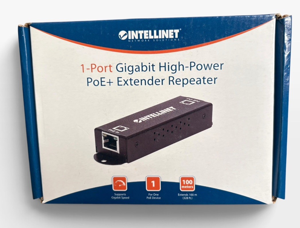 Intellinet 560962 1-Port Gigabit High-Power PoE+ Extender Repeater