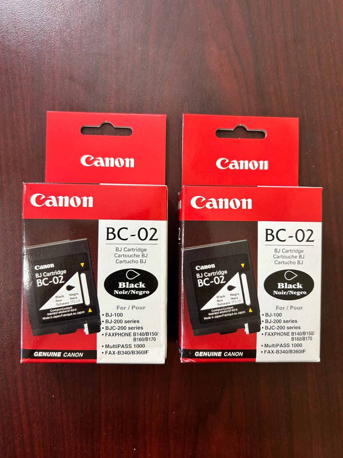 NEW Genuine Canon BC-02 Ink Cartridge in original retail sealed box. (2-Pack)