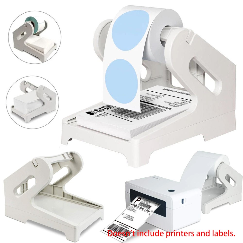 Label Holder 2 in1 Rolls & Fan-Fold Stack Paper Holder for Thermal Label Printer