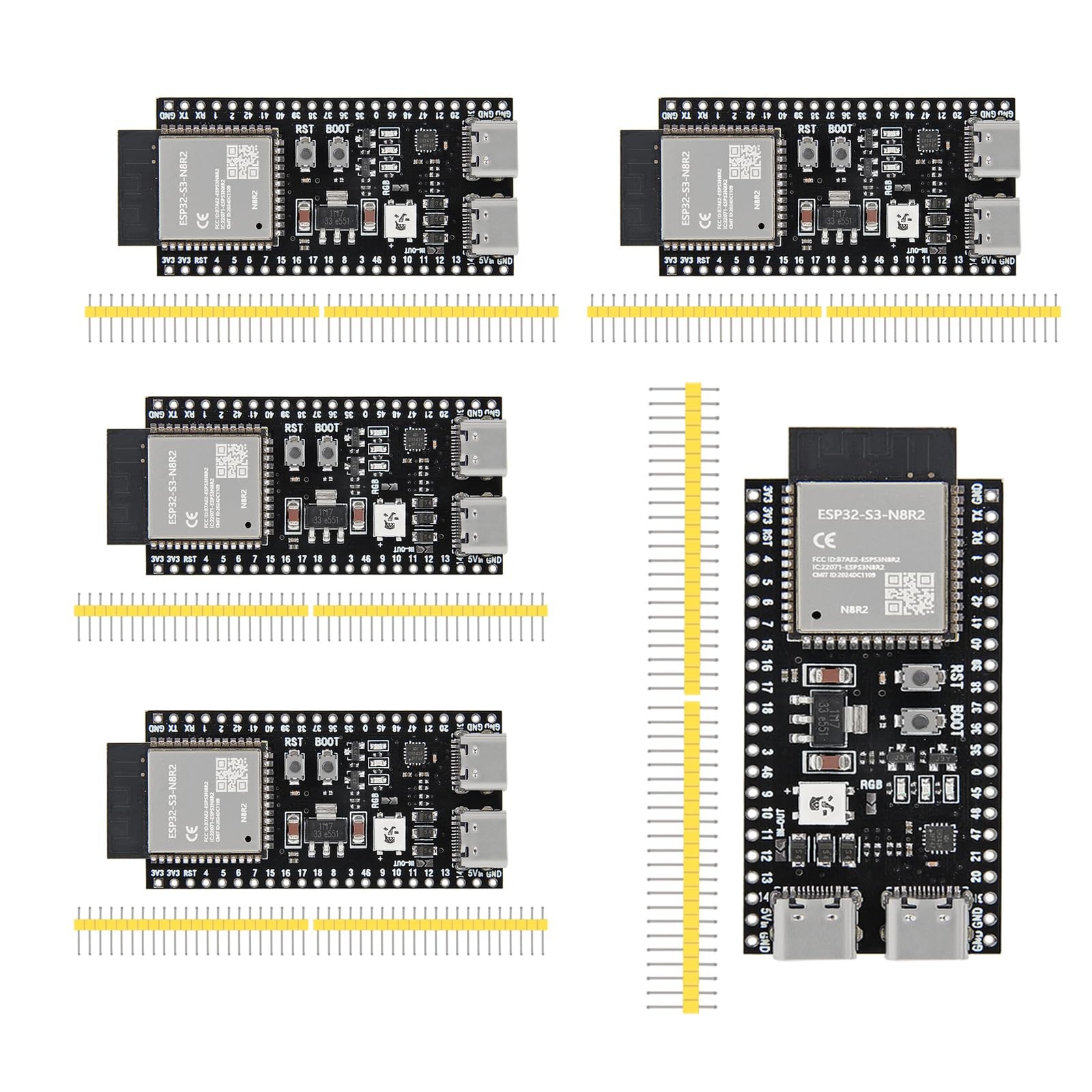 5 PCS ESP32S3 Development Board TypeC WiFi+Bluetooth Core ESP32S3DevKit