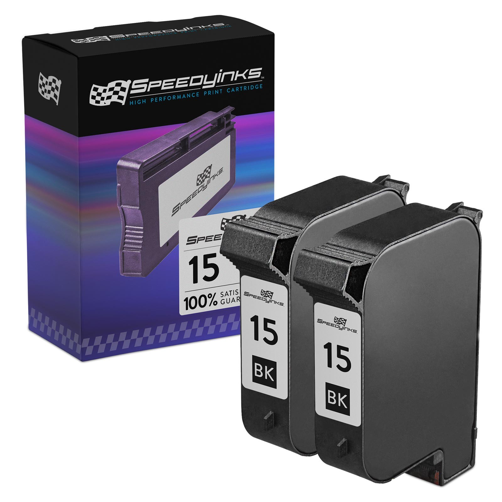 Reman replacement for 2pk HP15 Inkjet Cartridges (C6615DN #15)