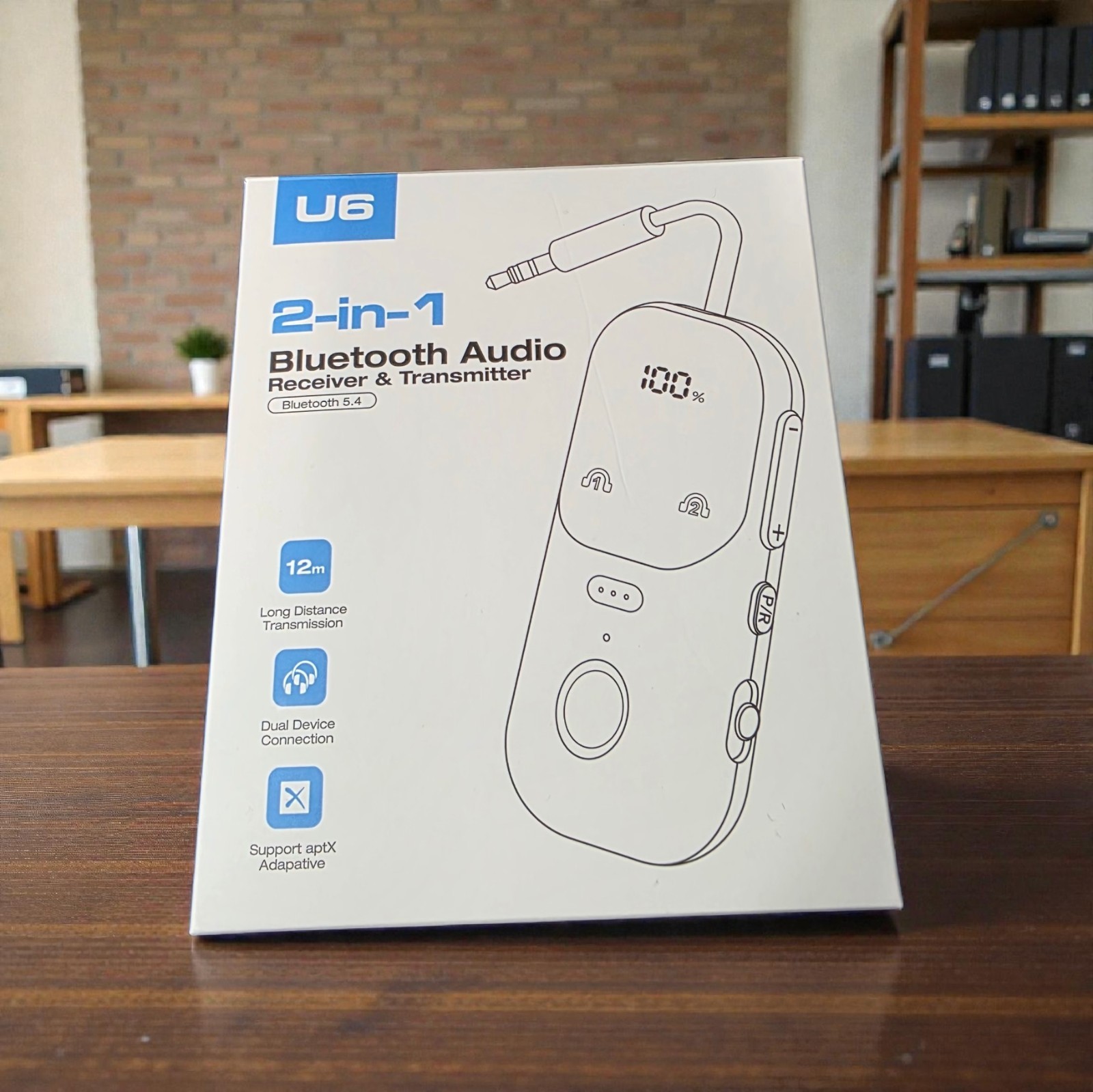 U6 2-in-1 Bluetooth 5.4 Audio Receiver & Transmitter aptX – New