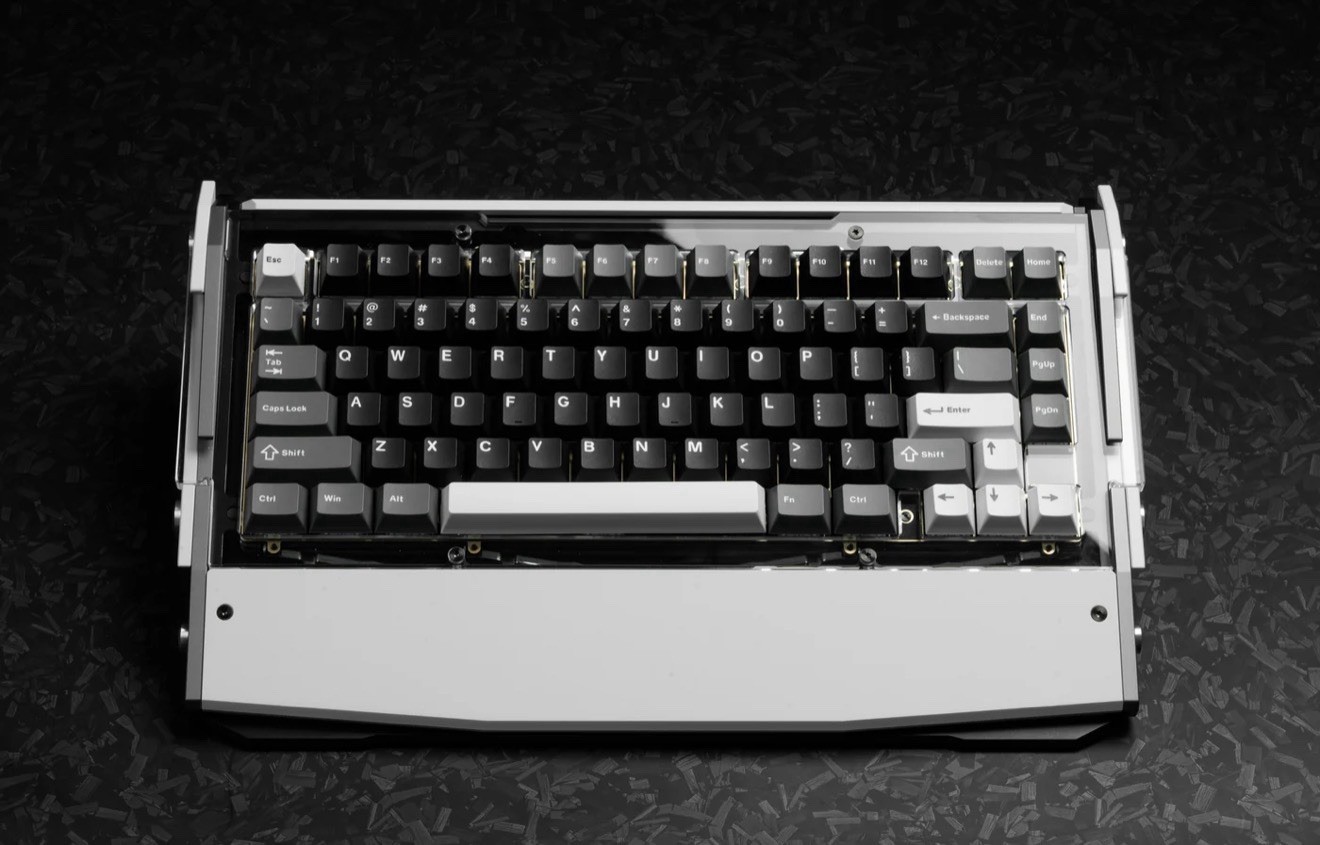 Mechanical Compact Metal Keyboard, Black/Silver, English QWERTY Standard