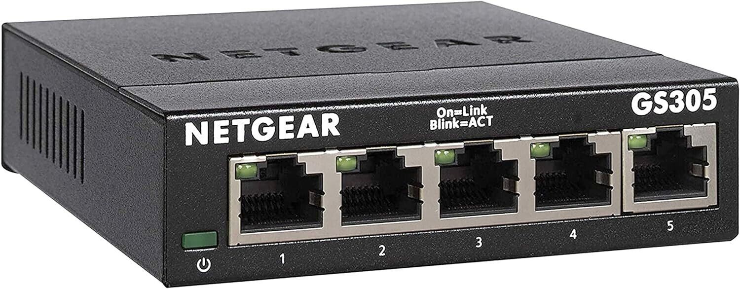 NETGEAR 5-Port Gigabit Ethernet Unmanaged Switch (GS305) - Home Network Hub